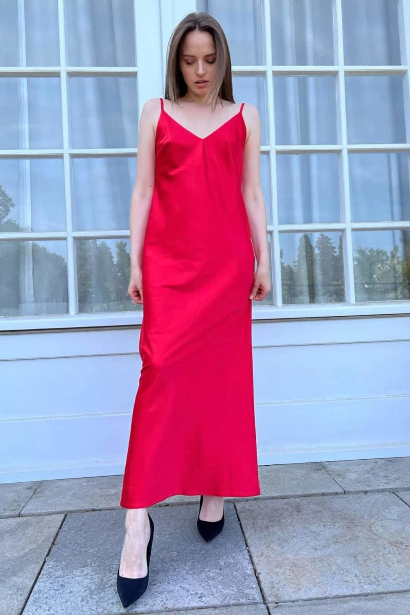 Cукня комбінація жіноча April шовкова максі на тонких бретелях - 3 Cукня комбінація жіноча April шовкова максі на тонких бретелях від - 2