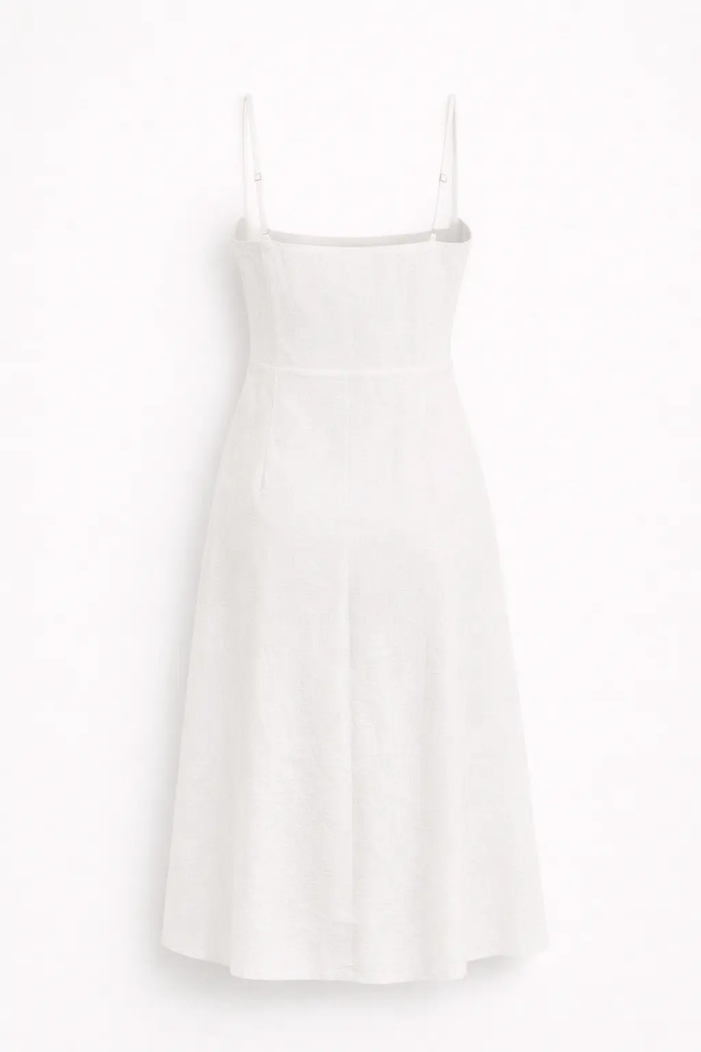 Біла сукня міді April з батисту на бретелях - 3 Біла сукня міді April з батисту на бретелях - Зображення 3
