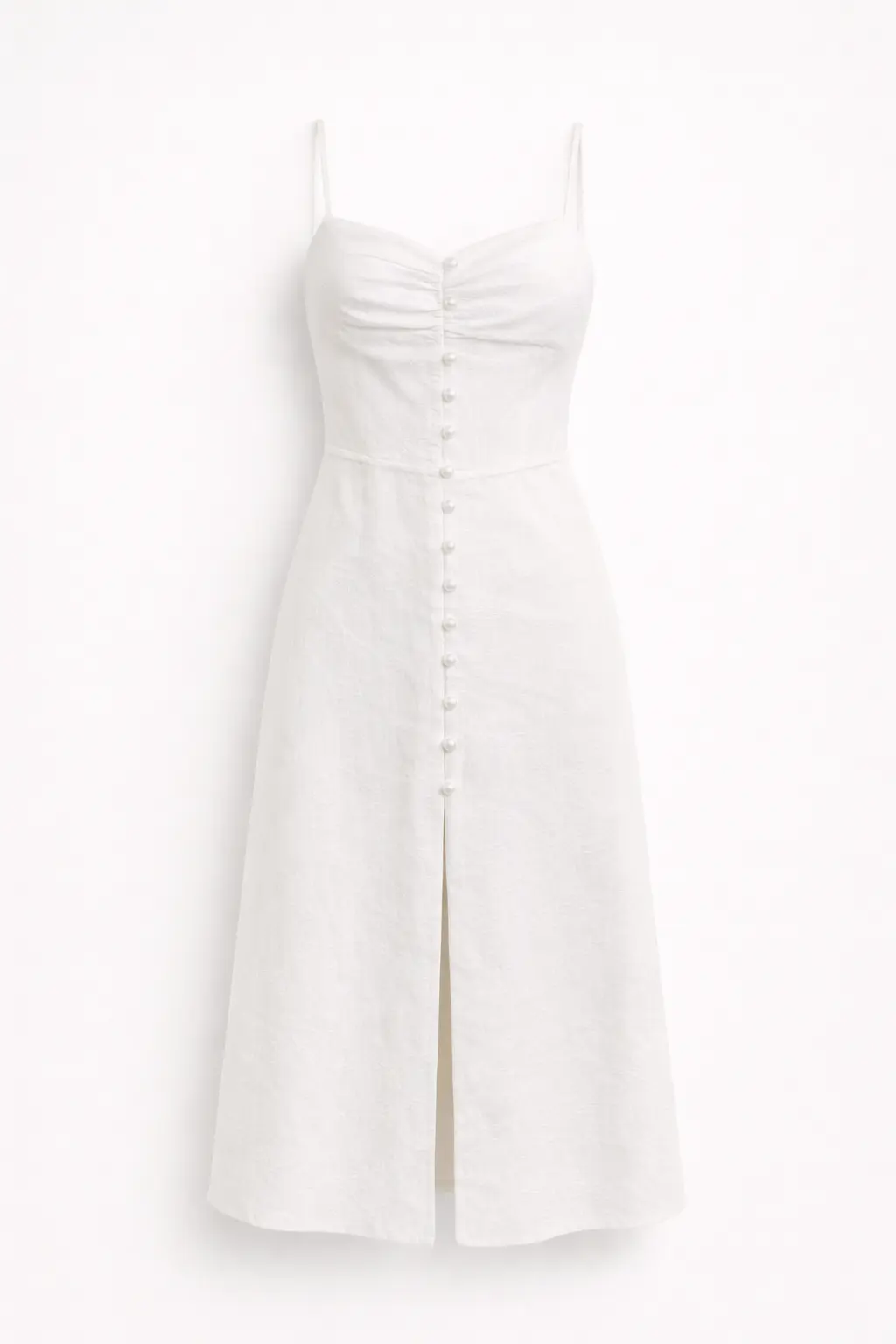 Біла сукня міді April з батисту на бретелях - 2 Біла сукня міді April з батисту на бретелях - Зображення 2