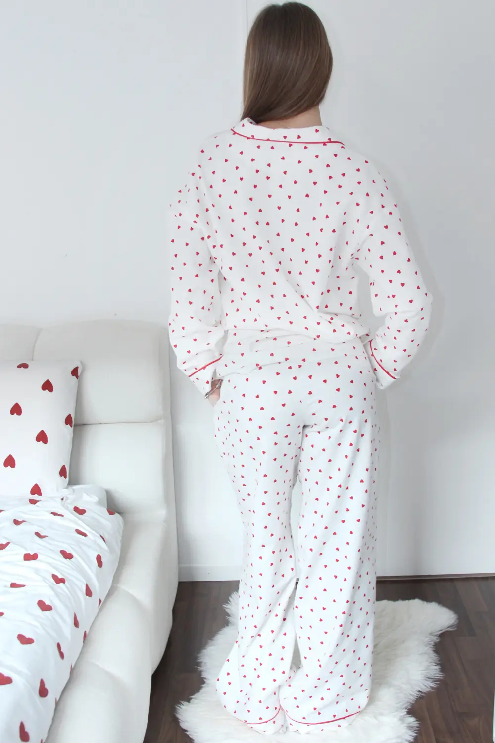 Піжама жіноча April з фланелі принт серця - 6 Піжама жіноча April з фланелі принт серця - Зображення 4