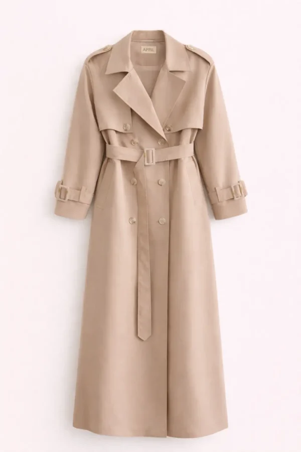 Тренч жіночий April класичний двобортний довгий з поясом