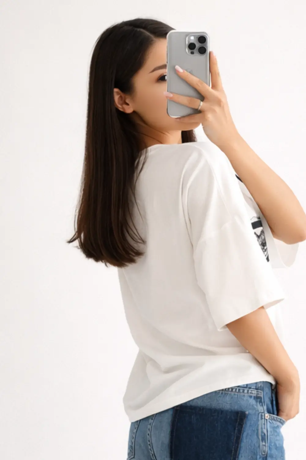 Оверсайз футболка April з принтом мереживний ліф - 2 Оверсайз футболка April з принтом мереживний ліф - Зображення 2